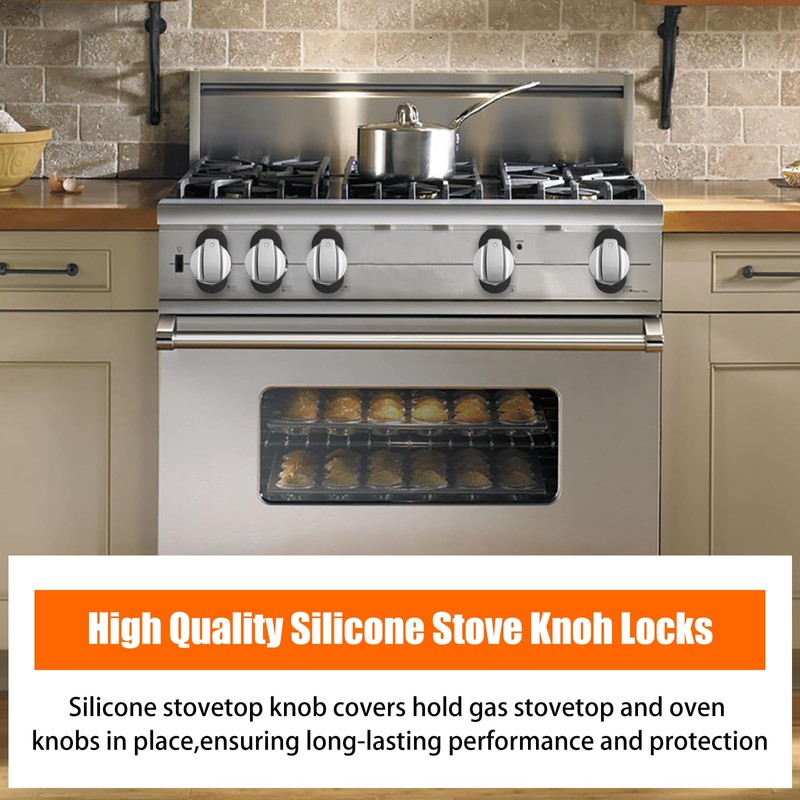 Child Proof Stove Knob Locks - Silicone Push-Turn Knobs Safety