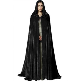 UQJE Full Length Hooded Robe Adult Cloak Riding Hood Cape Christmas Cosplay Costume-Grey