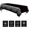 FVABO Retirement Party Decorations Tablecloth, 3Pcs Disposable Silver and Black