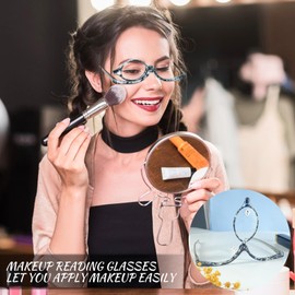 OCCI CHIARI Eye Make Up Reading Glasses Women Magnifying Eyewear Rotatable Cosmetic Eyeglasses 100 125 150 175 200 225 250 275 300 350 400 500 600(Black Flower 1.0)