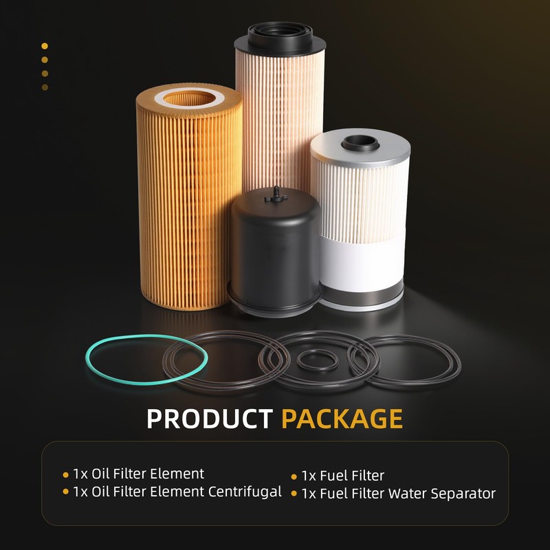 JAVOUKA 4 Pcs Filter Kit Compatible with Paccar MX-13 MX13