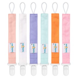 Babygoal Plastic Pacifier Clips for Boys, 6 Pack Pacifier Holder Fits Most Pacifier Styles &Teething Toys and Pacifier Clips for Boys And Girls 6PS23-CA
