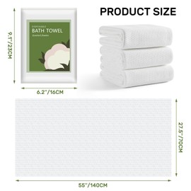 rngwaper Disposable Bath Towels, 25 Pack 55" x 27.5" Ultra Soft, Quick Dry Disposable Body Towels, Portable Travel Towel for Hotel Camping Beach Swimming Gym Sauna Spa, Personal Care Pet Towels