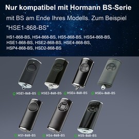 LAWOHO 868MHz Bisecur BS Garage Door Remote Control Compatible with Hörmann BS Bisecur Key Fob HSE1 HSE2 HSE4-868-BS, HS1 HS4 HS5 HSS4 HSP4 HSD2-868-BS Handheld Transmitter 2 Pack