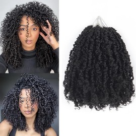 Shoobidoo 14 Inch Pre-looped Yanky Twist Crochet Hair 9 Packs Pre-twisted Passion Twist Crochet Hair Micro Spring Twist Crochet Hair Synthetic Crochet Hair Extensions