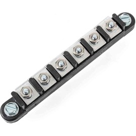 JEGS Terminal Strip and Bus Bar | Includes (1) 6-Pin Terminal Strip & (1) Steel Bus Bar