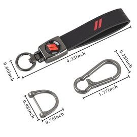 SCOXRXC 2 PCS Black and Red Leather Metal Car Keychian For Compatible with Dodge Challenger Charger SRT RAM Cars Keyring Accessories