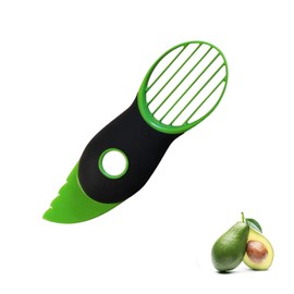 3 in 1 Avocado Cutter Slicer, Multifunctional Avocado Peeler with Non-Slip Handle, Stainless Steel Pitter and Slicer Tool, Kitchen Gadget for Avocado, Mango, Kiwi, Peach Fruits,Avocado Tool