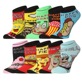 Tipi Toe Women's 10 Pairs Whimsical Happy Meal Mix Pattern & Mix Colors For Vibrant Style Low Cut/No Show Socks, NS250-10-T1