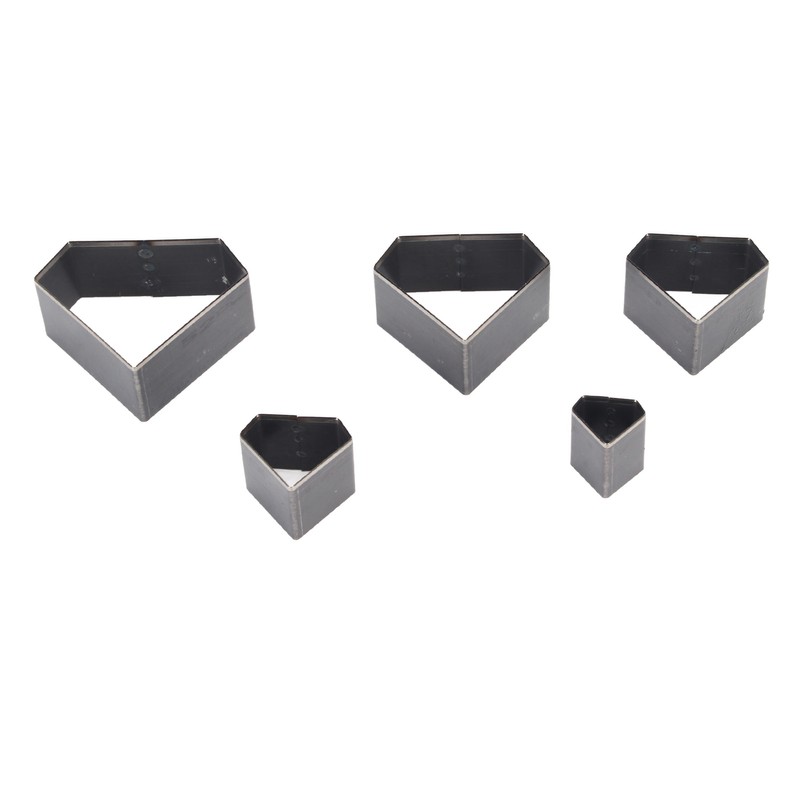 5Pcs Leather Punch Die Set Hollow Diamond Shape Cutting Mold
