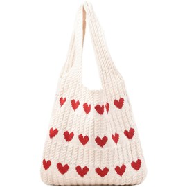 LUHOCIY Beach bag, heart bag, crochet bag, suitable for a variety of occasions, whether it is daily commuting, or weekend leisure, can be perfectly adapted to your needs