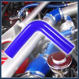 INFINAUTO 28mm 1.10" ID 90 Degree Elbow Silicone Reducer Hose Pipe Bend Turbo Water Intercooler Blue Stylish Design