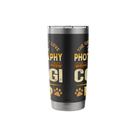 Funny Photography Father's Day - Corgi Dad Dog Lover Stainless Steel Insulated Tumbler