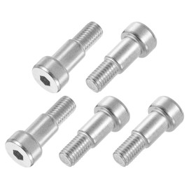 sourcing map 6Pcs 304 Stainless Steel Shoulder Bolt 12mm Shoulder Dia 16mm Shoulder Length M10 Thread Hex Socket Shoulder Bolts for Textile Hydraulic Injection Molding Machinery Industries