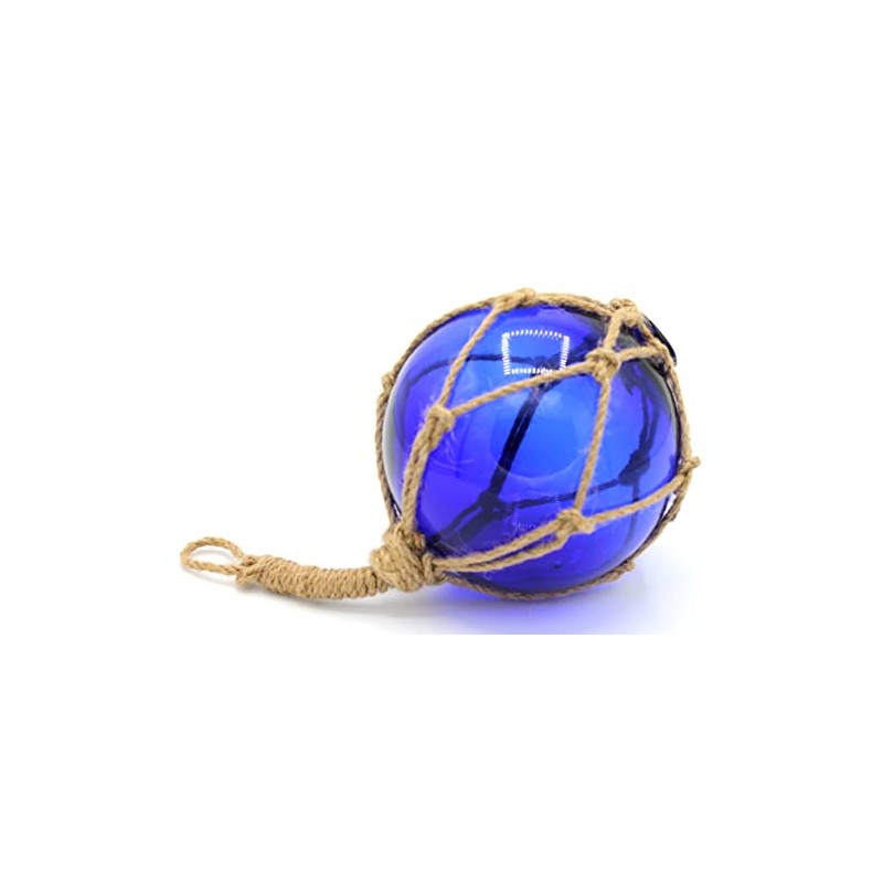 Fischer Balls Glass & Rope/Sisal Twine – Blue