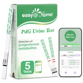 Easy@Home PdG Test Strips: 5 Pack Track Ovulation Insights with Progesterone Urine Tests – at Home Fertility Test for Women with Premom Ovulation App - PdG (Pregnanediol Glucuronide) Tests