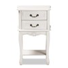 Baxton Studio Nightstands, White/Brass