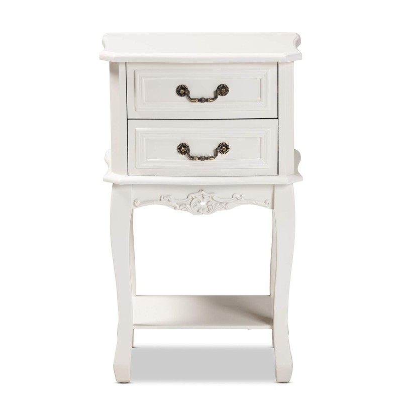 Baxton Studio Nightstands, White/Brass