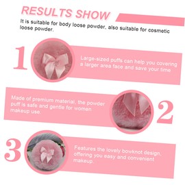 Baluue 2pcs Fluffy Powder Puff Soft Body Cosmetic Applicator for Powder Gentle and Comfortable for Daily Use Lovely for Home and Salon