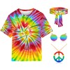 kooirsp Hippie Costume for Men Women 4PCS Mens 60s 70s