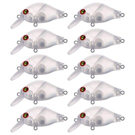 FREE FISHER 25pcs Unpainted Fishing Lures, Crankbait Blanks Lure Blanks Hard Bait Bodies Set 6cm 7.2g