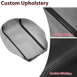 Car Center Console Cover Replacement for Toyota Highlander 2008 2009 2010 2011 2012 2013, Vinyl Leather Armrest Upholstery, Anti-Scratch, Black (Leather Part Only)