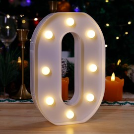 LED Light Up Marquee Letters, Battery Powered Decorative LED Letter Lights, Alphabet Light Up Letters for Wedding Birthday Party,Holiday Lamp or Home Bar Decoration (Letter O)