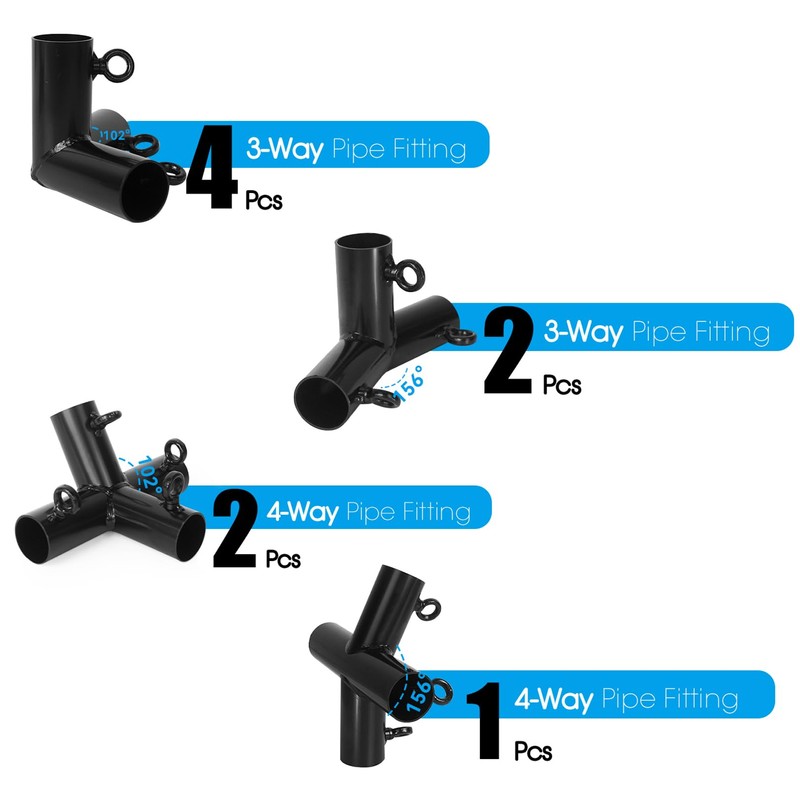 Aoneky 1'' Corner Canopy Fitting Couplers Kit - Frame Carport