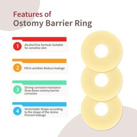 Moldable Ostomy Barrier Rings - Barrier Rings for Ostomy Bags - Sting-Free Hydrocolloid Ileostomy Elastic Ostomy Rings Seal for Colostomy Bags (4mm 20PCS)