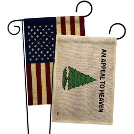 American Flags for Outside House an Appeal to Heaven Flag Pack Burlap Historic July 4th Vintage Applique Pine Tree Banner Gadsden Republican Gifts Dont Tread On Me Patriotic Decorations Made in USA