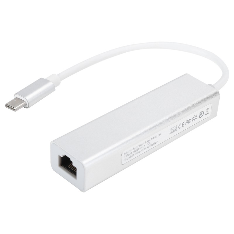 USB 3.0 to Ethernet Adapter with 3 Ports HUB Type