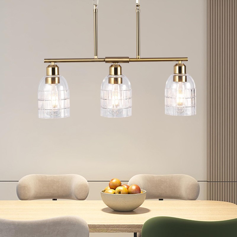 FRIXCHUR Kitchen Island Lighting, 3-Lights Dining Room Light Fixtures Over