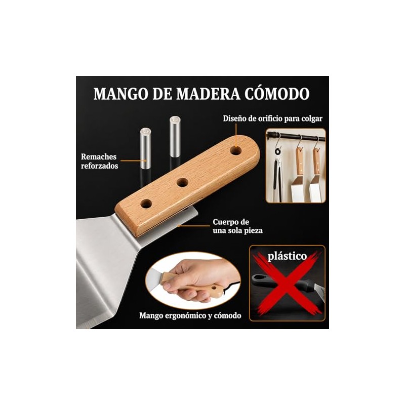 YFTSHK - Espatula Cocina Acero Inoxidable, Espatulas Reposteria Multiusos, 4