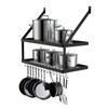 Miyili 30-Inch Kitchen Pot Rack with 15 Hooks, Wall Mounted