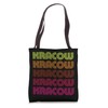 Retro Krakow City Poland Inline Font Disco Design Vintage Tote