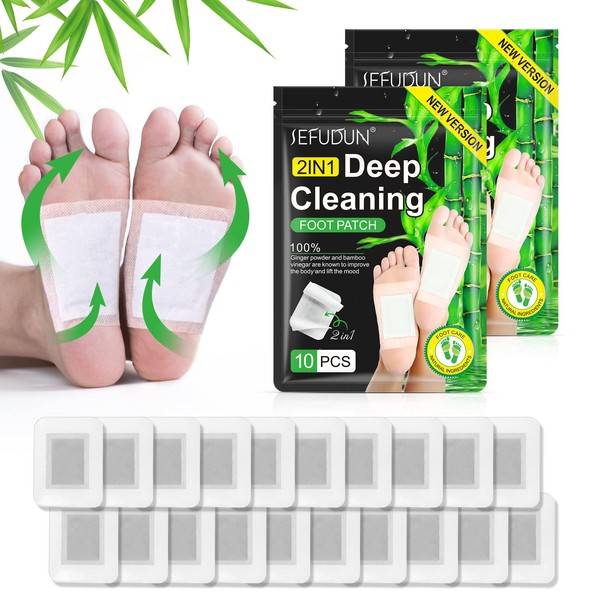 Foot Protection Patches, Deep Cleansing Effective Foot Pads, All Natural Ingredients for Better Sleep and Anti-Stress Relief, Fatigue, Increases Energy for Foot Care - 20 Pads