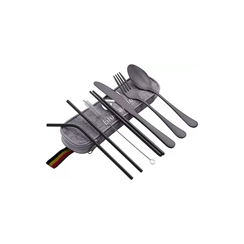 Bluelander Juego De Cubiertos De Acero Inoxidable Portátil De 32