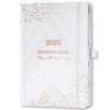 Calendar 2025 - A5 Diary 2025 from January to December, Calendar 2025 Book Calendar, Weekly Planner 2025 with Hard Cover, 2 Ribbon Bookmarks, White