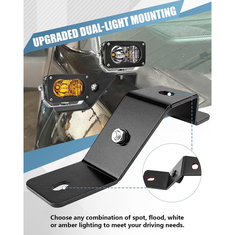 NORTHYUN Dual Light Bar Hood Mounting Brackets for F150 2015–2025