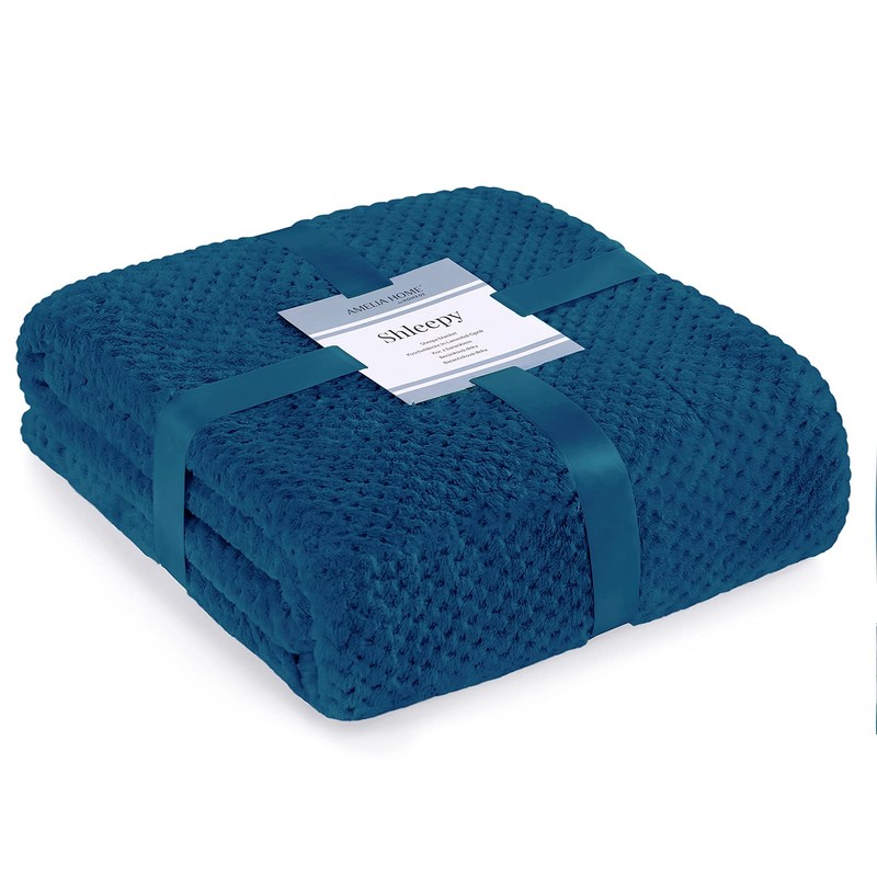 AmeliaHome Cuddly Blanket 70 x 150 cm Delicate Quilted Sherpa