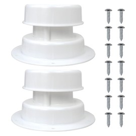 Latest Upgraded Rv Plumbing Vent Cover,Trailer Camper Vent Cap Replacement for Motorhome,Plastic Roof Sewer Vent Cover Caps Kit for 1 to 2 3/8 Inch Pipe - White (2pack)