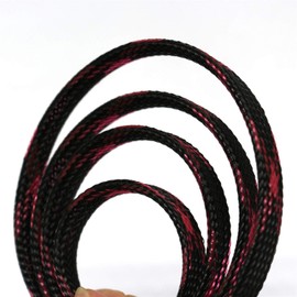 30ft PET Expandable Sleeving Wire Cable Sleeve (3/5" Rose&Black 30ft)