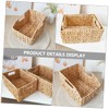 Alipis Versatile Storage Basket Woven Desktop Organizer for Kitchen Office