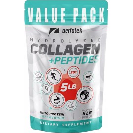 Perfotek Hydrolyzed Collagen Powder Pasture Raised Non-GMO Grass-Fed Unflavored 5 LB