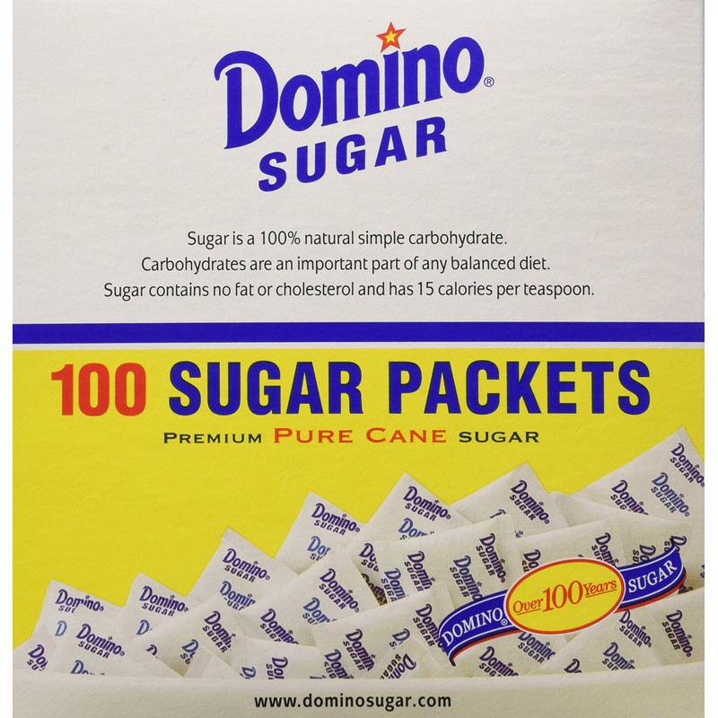 DOMINO SUGAR PACKETS - 100/ 3.54g Packs