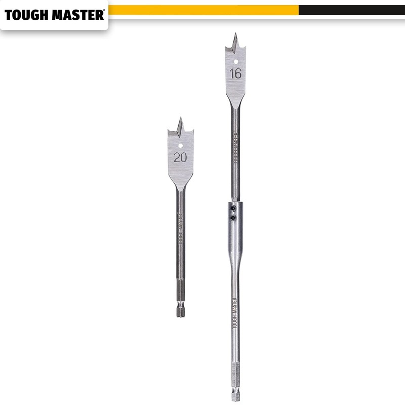TOUGH MASTER 9 Piece Spade Drill Bits Set, ¼ Inch