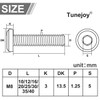 Tunejoy Pack of 20 Flat Head Screws M8 x 40