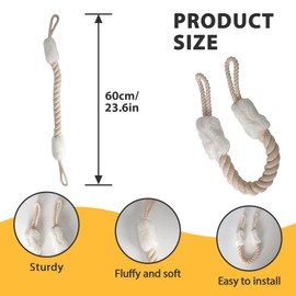 LCUHAVA Door Stopper Latch, Pack of 4 Door Cord Clamp Protection, Clamp Protection for Doors, Cotton Door Cord 60 cm, Soft and Washable, Thick, for Doors Pets and Children, Finger Protection