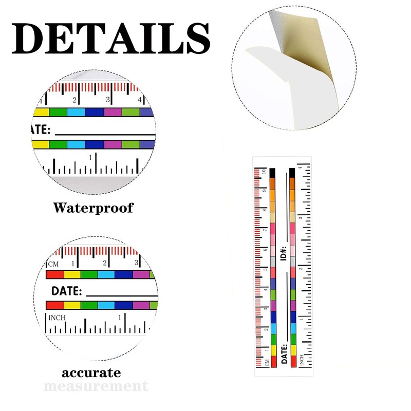 Self-Adhesive Wound Measurement Tools Sticker 100 pcs Wound Measuring Ruler
