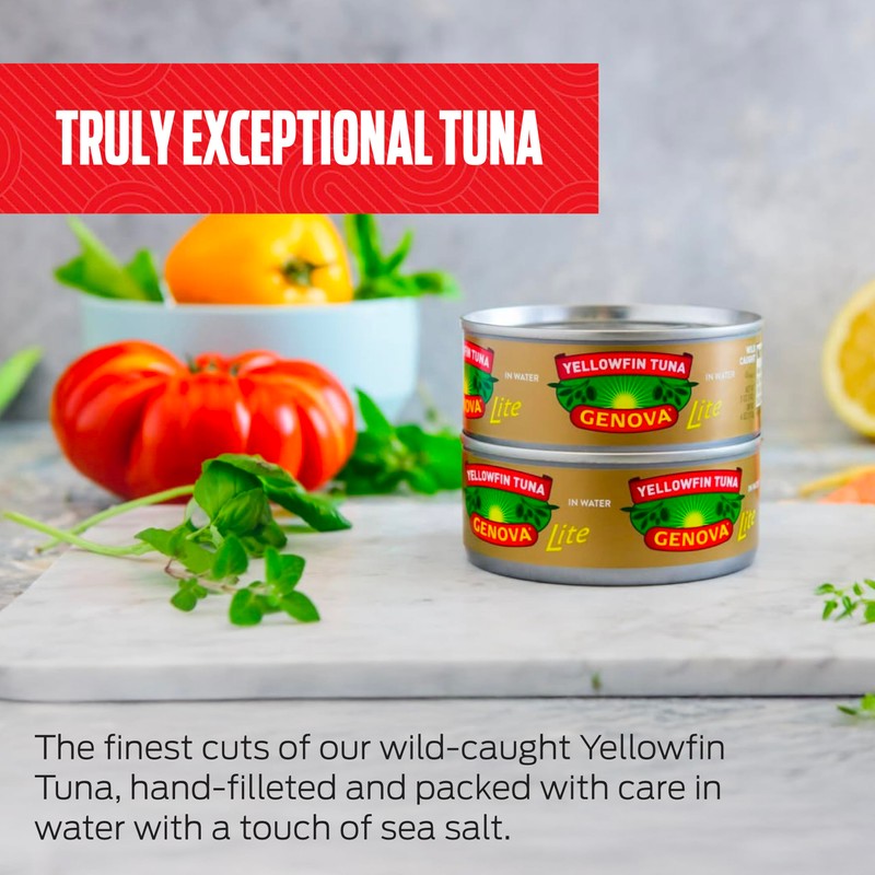 Genova Premium Lite Yellowfin Tuna in Water, Wild Caught, Solid